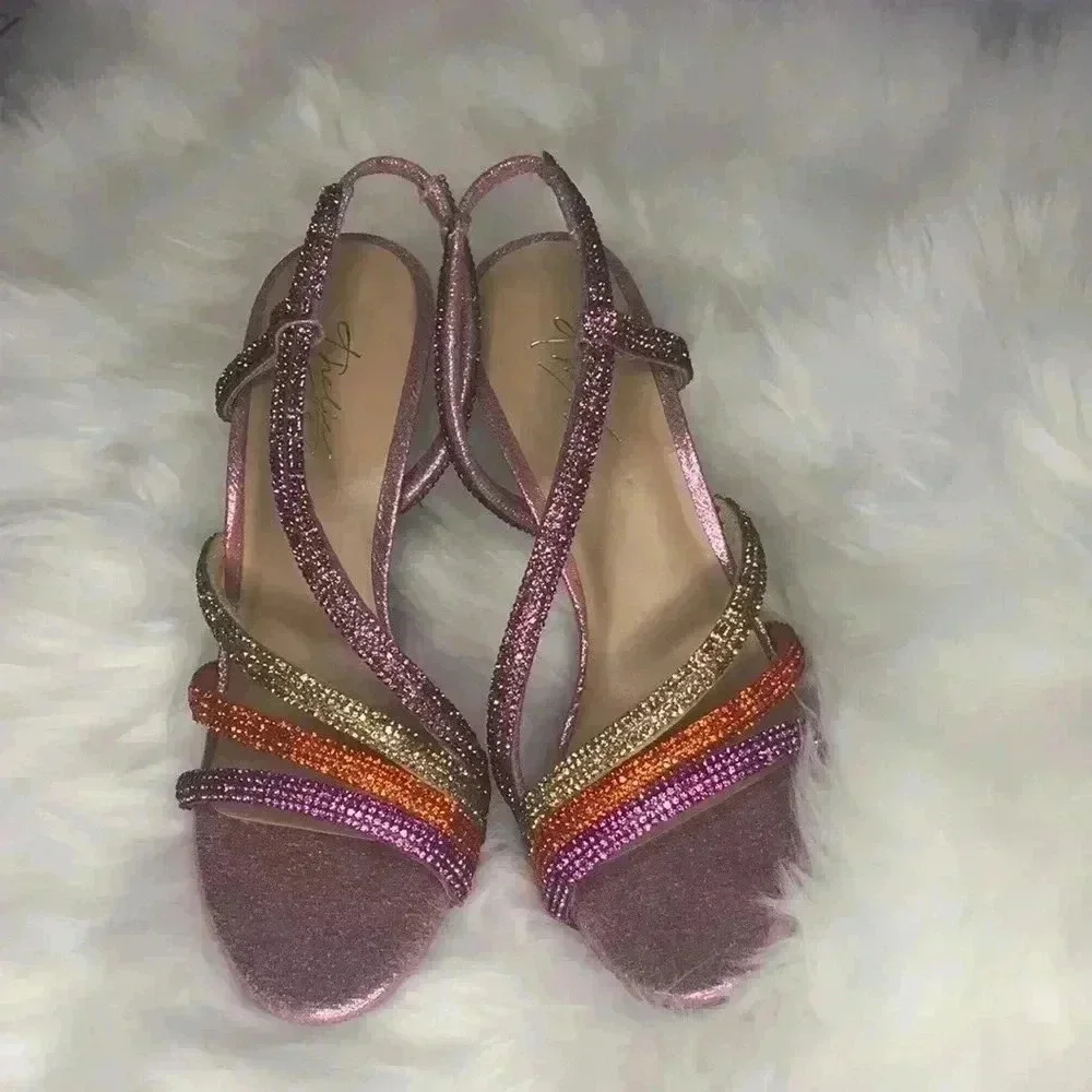 THALIA SODI Women’s Rhinestone Stiletto Heel Sandals
